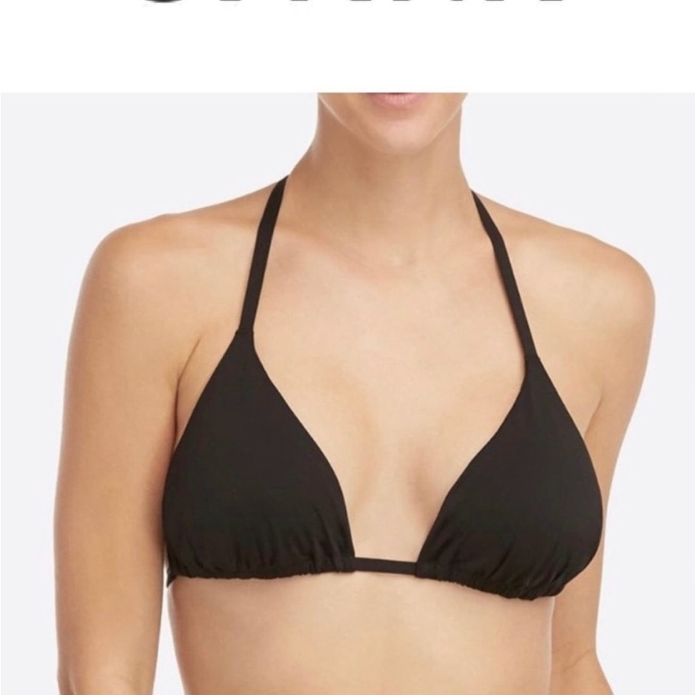 Spanx Triangle  Black Bikini Top Size Small‎ New Beach Vacation Classic Summer